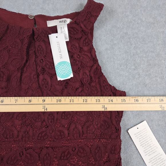 NWT Wisp Kalia Dress Size 2 Burgandy Lace Sleeveless - Picture 14 of 16